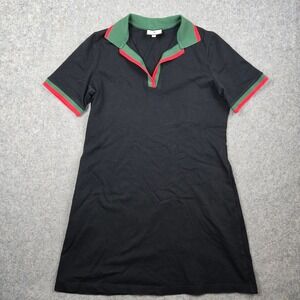 Tuckernuck Hutton Polo Dress Women S Black Green Red Stripe Preppy Tennis Sporty